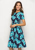 Vestido Midi Floral Rodado Festa Moda Evangélica