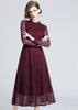 Vestido Midi Renda Guipir Festa Moda Evangélica