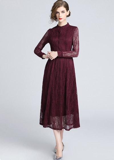 Vestido Midi Renda Guipir Festa Moda Evangélica