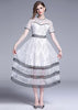 Vestido Midi Renda Preto e Branco