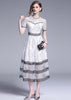 Vestido Midi Renda Preto e Branco