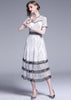 Vestido Midi Renda Preto e Branco