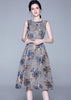 Vestido Gode Midi Estampado Cintura Alta Festa