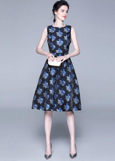 Vestido Midi Gode Jacquard Decote Canoa Festa