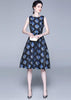 Vestido Midi Gode Jacquard Decote Canoa Festa