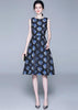 Vestido Midi Gode Jacquard Decote Canoa Festa