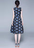 Vestido Midi Gode Jacquard Decote Canoa Festa