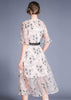 Vestido Midi Lady Like Renda Floral