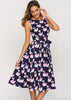 Vestido Midi Godê Rodado Estampado Moda Evangélica