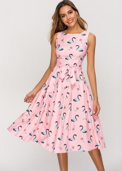 Vestido Midi Godê Rodado Estampado Moda Evangélica