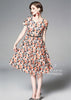 Vestido de Renda Estampada com Cinto