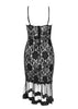 Vestido Midi Renda Festa com Babado na Barra