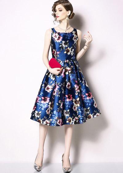 Vestido Midi Estampado Rodado Gode