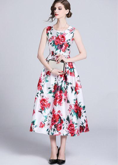 Vestido Midi Rodado Estampado para Casamento