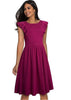 Vestido Evase Midi Decote nas Costas com Babado