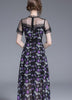 Vestido Midi Estampado com Renda