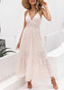 Vestido Evase Midi Branco com Babado e Fenda