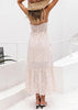 Vestido Evase Midi Branco com Babado e Fenda