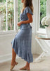 Vestido Envelope Mullet Estampado com Babado