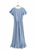 Vestido Envelope Mullet Estampado com Babado