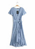 Vestido Envelope Mullet Estampado com Babado