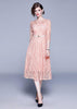 Vestido de Renda Midi Rose com Cinto