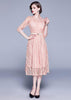 Vestido de Renda Midi Rose com Cinto
