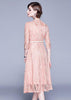 Vestido de Renda Midi Rose com Cinto