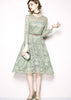 Vestido Midi Renda com Cinto