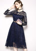 Vestido Midi Renda com Cinto