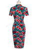 Vestido Tubinho Midi Estampado Decote Gota
