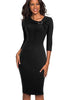 Vestido Midi Tubinho com Manga Social