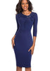 Vestido Midi Tubinho com Manga Social