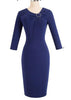 Vestido Midi Tubinho com Manga Social