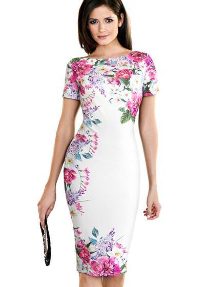 Vestido Tubinho Midi Estampado Floral