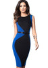Vestido Bicolor Midi Tubinho com Cinto