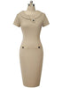 Vestido Midi Tubinho Social Elegante Manga Curta