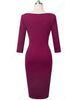 Vestido Midi Tubinho Social Manga Longa com Fenda
