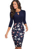 Vestido Midi Tubinho com Saia Estampada