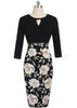 Vestido Midi Tubinho com Saia Estampada