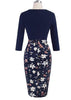 Vestido Midi Tubinho com Saia Estampada