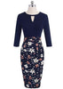 Vestido Midi Tubinho com Saia Estampada