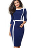 Vestido Evangélico Midi Tubinho Social Duas Cores
