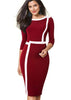 Vestido Evangélico Midi Tubinho Social Duas Cores