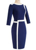 Vestido Evangélico Midi Tubinho Social Duas Cores