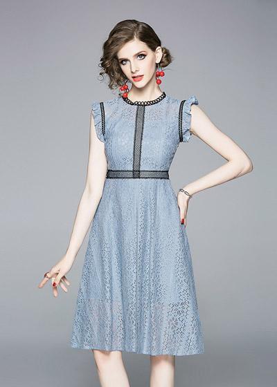 Vestido Midi Evasê Festa Evangelico de Renda