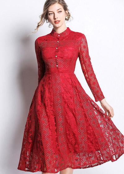 Vestido Midi Evase Moda Evangelica Renda Guipir