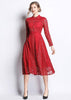 Vestido Midi Evase Moda Evangelica Renda Guipir