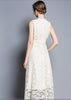 Vestido Midi Renda Bege Festa Casamento Madrinha