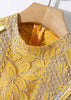 Vestido Midi Festa Elegante Renda Manga Curta